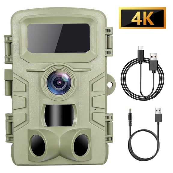 NFTIGB 46 LED Infrared Night Vision Wildlife Camera 48MP 4K Hunting Camera 0.3-0.6s Trigger Time Trail Camera for Outdoor Wildlife Scouting and Tracking (Green, 16x11x10 inches / 40.6x27.9x25.4 cm)