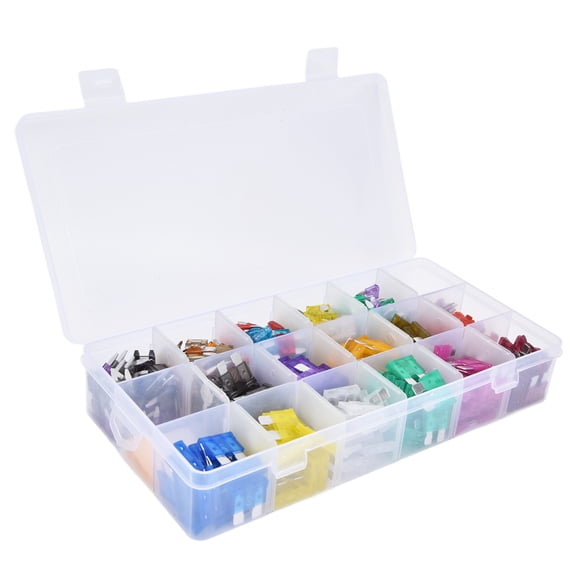 NFTIGB 485Pcs Automotive Blade Fuse Assortment Kit, Medium and Small Size Fuses 2A to 40A for Cars Trucks Boats, Aluminum Alloy Replacement Auto Electrical Fuses Set with Puller Tool Storage Box