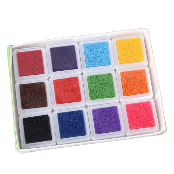 NFTIGB 48Pcs Washable Stamp Ink Pad Set, 12 Colors Craft Finger Print Pads, Non-Toxic Water-Based DIY Stamping Kit for Kids Handicrafts, Card Making, Scrapbooking, and Creative Painting Toys