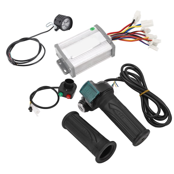 NFTIGB 48V 1000W Brushed Motor Controller Set with Twist Throttle Handle Keys Front Lamp Switch, E-Bike Conversion Kit for Electric Bicycle Scooters (9.05 x 6.69 x 3.93 inches / 23 x 17 x 10 cm)