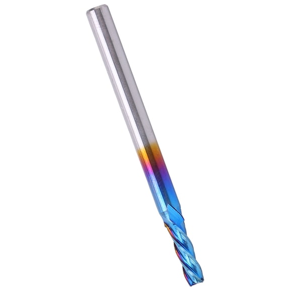 NFTIGB 4Flute End Mill Tungsten Steel NanoBlue Coating CNC Straight Handle Milling Cutter (3.175 x 2.5 x 8 / 0.1 x 0.1 x 0.3 in)