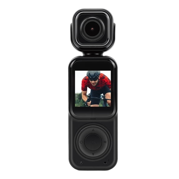 NFTIGB 4K Handheld Action Video Camera with 180 Rotating Dual Lens, Electronic Image Stabilization, 1.53 Inch LCD Screen, Wi-Fi App Control for Cycling, Travel & Vlog Recording