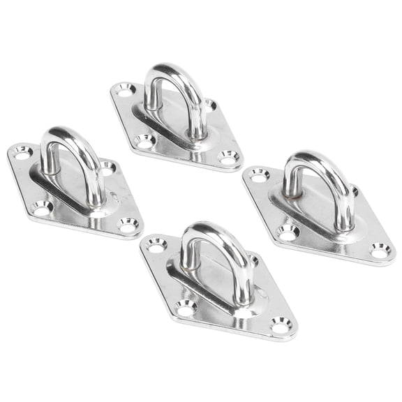 NFTIGB 4PCS 8mm Stainless Steel Eye Plate Diamond Shaped Ceiling Hook Pad Staple Hook Loop for Marine Hardware Yacht Accessories (1.57 in / 4.0 cm)[cite: 1]