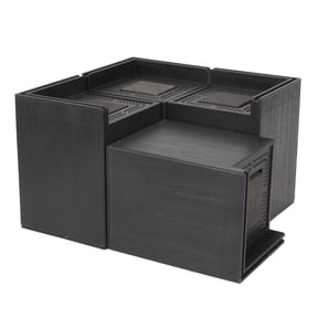NFTIGB 4PCS Heavy Duty Square Sofa Risers, 4 Inch Durable Bed Lifts and Furniture Risers for Couch, Table, and Cabinet, Non-Slip Bed Frame Height Boosters (4.1 in / 10.5 cm, Black)