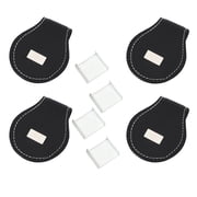 NFTIGB 4PCS PU Leather Portable Compact Accurate Size Billiard Chalk Clip Holder Snooker Tool Accessory