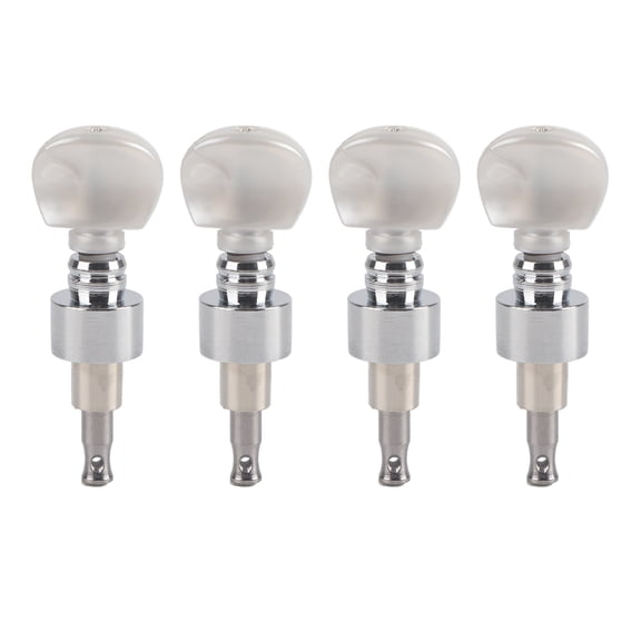 NFTIGB 4Pcs Banjo Geared Machine Tuners Pearled Pegs Musical Instrument Replacement Parts with Washers and Nuts, Zinc Alloy Silver Finish Accessories HA106