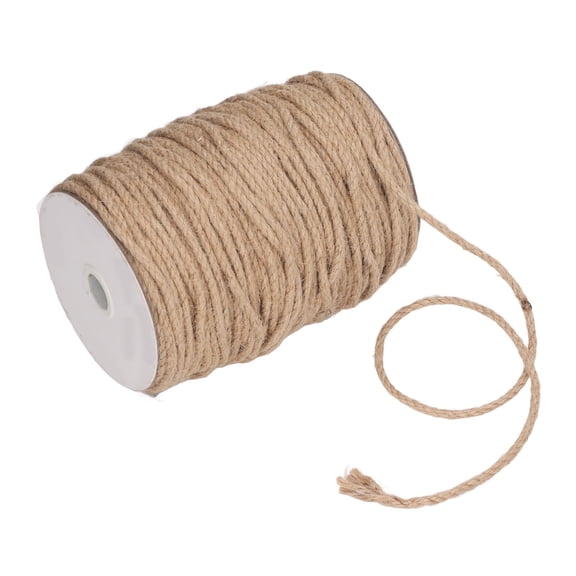 NFTIGB 4mm 3-Strand Natural Jute Twine Rope 328ft / 100m Decorative Hemp String for Artworks, Gardening, DIY Crafting, Home Decor, Jewelry Making, Wall Hanging Arts, and Party Decoration Use