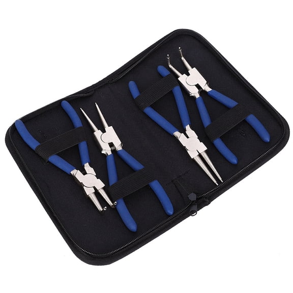 NFTIGB 4pc Professional 7 Inch Internal External Straight Bent Circlip Snap Ring Pliers Set