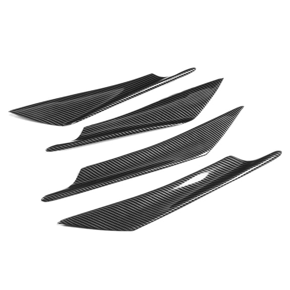 NFTIGB 4pcs Car Universal Front Blade Bumper Lip Splitter Deflector Spoiler Panel Replacement, Carbon Fiber Pattern ABS Material Auto Body Modification Accessories (16.1 inches / 41 cm)