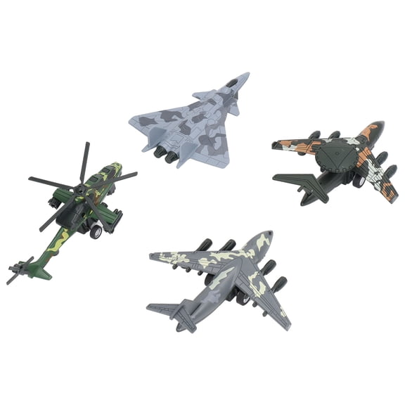 NFTIGB 4pcs Pull Back Airplane Toy Children Boys Alloy Simulated Aircraft Plane Model Birthday Gift Decoration Camouflage (16.54 inches / 42 cm)