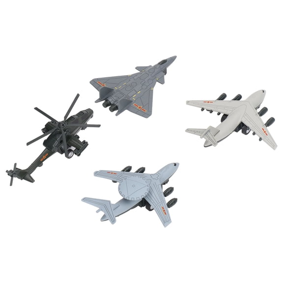 NFTIGB 4pcs Pull Back Airplane Toy Children Boys Alloy Simulated Aircraft Plane Model Birthday Gift Decoration Coating (15.35 inches / 39 cm)