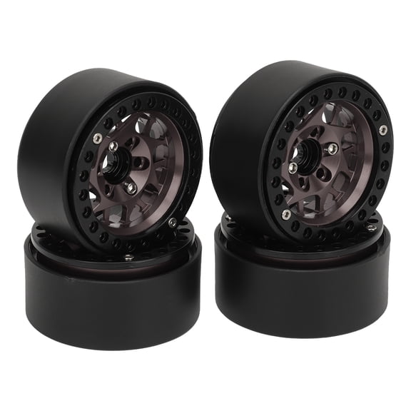 NFTIGB 4pcs RC Crawler Rims Universal Aluminum Alloy 1.9in / 48.26mm Beadlock Wheel Rims for SCX10 SCX10 II Titanium[cite: 1]