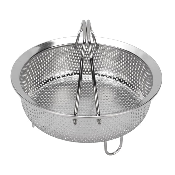 NFTIGB 5.51 inches / 14 cm Premium 304 Stainless Steel Steam Basket with Foldable Handle, Multifunctional Food Colander and Steamer Rack Insert for Electric Rice Cooker and Kitchen Pot, Silver
