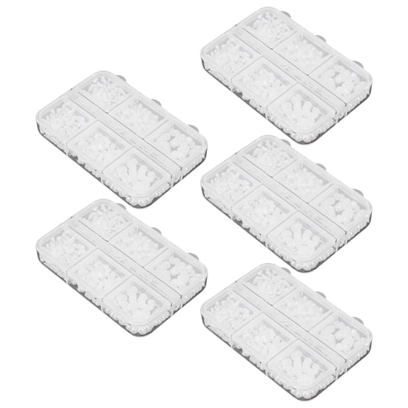 NFTIGB 5 Boxes Nail Charms Cute Beads Fake Rhinestones Nail Art Decoration Manicure Accessories White A01 4.33 inches / 11.0 cm