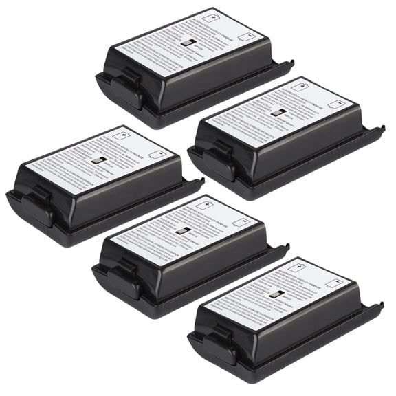 NFTIGB 5 PCS Universal Replacement Battery Shell Case Cover Kit for XBOX 360 Controller, Premium ABS Material, Easy to Install Gaming Accessories (Black Finish) - 2.2 inches / 5.6 cm