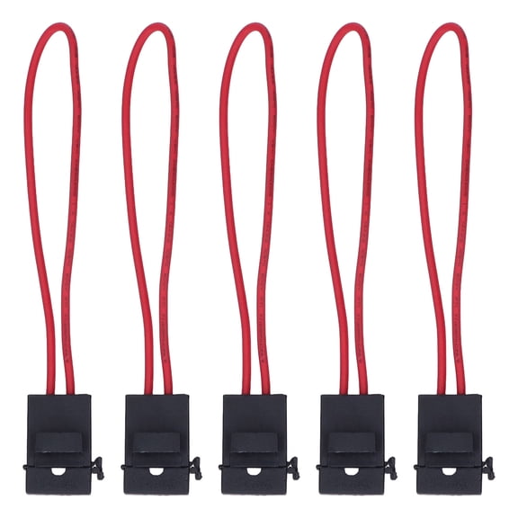 NFTIGB 5 Pack Automotive Blade Fuse Holder Set, Waterproof 14AWG Inline Fuse Block with 15A Standard Fuses, 30 Amp Heavy Duty Replacement Electrical Parts for Car Truck Boat, Black (7.87 in / 20 cm)