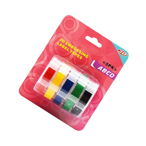 NFTIGB 5 Pack Replacement for Label Maker Refills 9mm 0.35 inches / 300cm Manual Embossing Label Tape Assorted Colors[cite: 1]