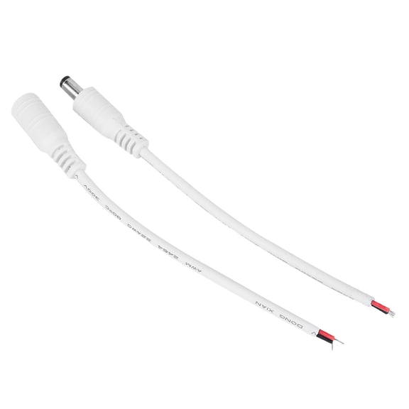 NFTIGB 5 Pair 5.5x2.1mm Male Female DC Power Barrel Plug Jack Connector Cable Wire for CCTV Cameras, LED Strip Lights, and Small Appliances, 5.9 Inches / 15 cm Length (White)[cite: 1, 2]
