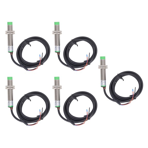 NFTIGB 5 Pcs Inductive Proximity Sensor M12 Approach Sensor NPN NC IP65 Waterproof Switch (22 cm / 8.66 inches)