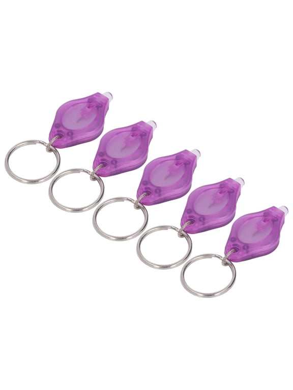 5 Pcs UV Mini Keychain Flashlight 365nm 395nm Purple LED Blacklight, Portable Pocket Finger Light Detector for Cash, Counterfeit Currency & Camping (1.6 inches / 40mm)