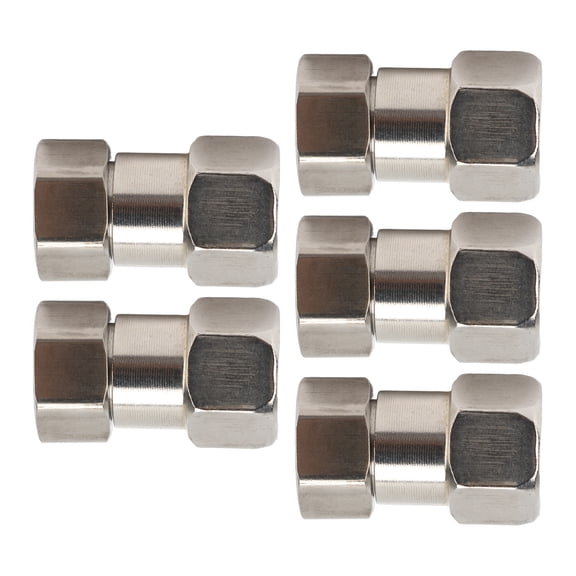 NFTIGB 5-Piece Stainless Steel Female Thread Pipe Adapter Fittings High Durability Couplers for Shower and Water Heater Systems Heavy Duty Rust Resistant Plumbing Supplies G1/2