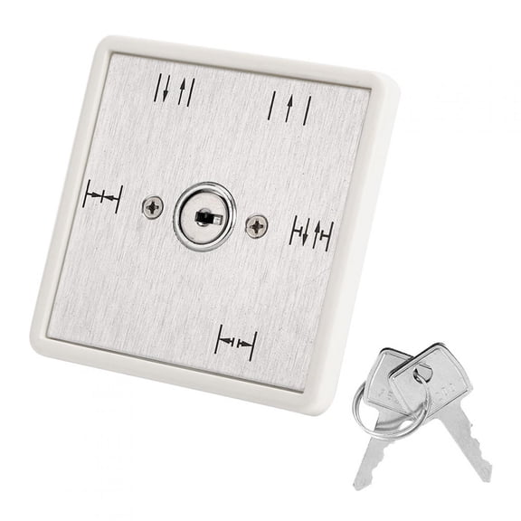 NFTIGB 5 Position Key Switch for Automatic Sliding Doors, Premium Aluminium Access Control Operation Function Selection Switch for Commercial Setup, 3.1 inches / 80 mm