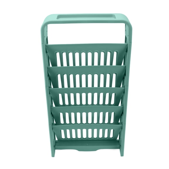 NFTIGB 5 Tier Bookshelf Plastic Book Storage Rack Organizer Shelf Adjustable Modular Bookcases Floor Standing Display Cabinet Space Saving Universal Green 27.8 Inches