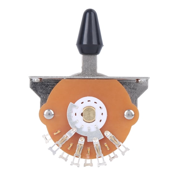 NFTIGB 5-Way Electric Guitar Blade Switch Metal Plastic Replacement Parts with Mounting Screws Musical Instrument Accessories Professional Setup Black Color 2.5 inches / 6.3 cm