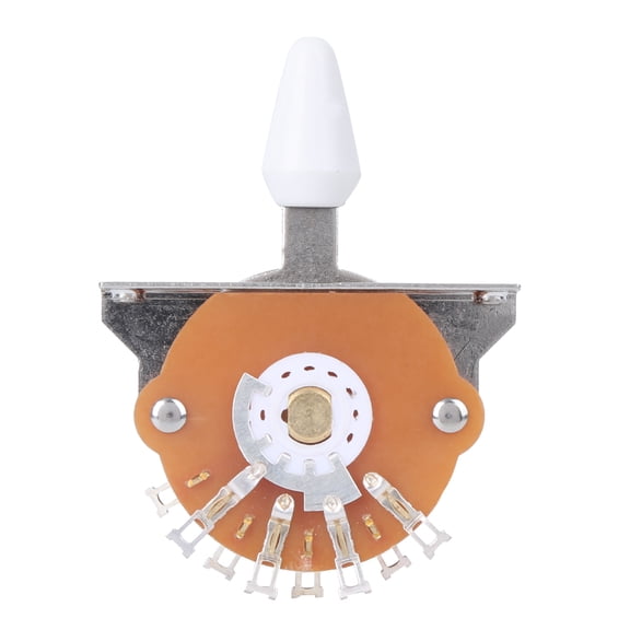 NFTIGB 5-Way Electric Guitar Blade Switch Metal Plastic Replacement Parts with Mounting Screws Musical Instrument Accessories Professional Setup White Color 2.5 inches / 6.3 cm