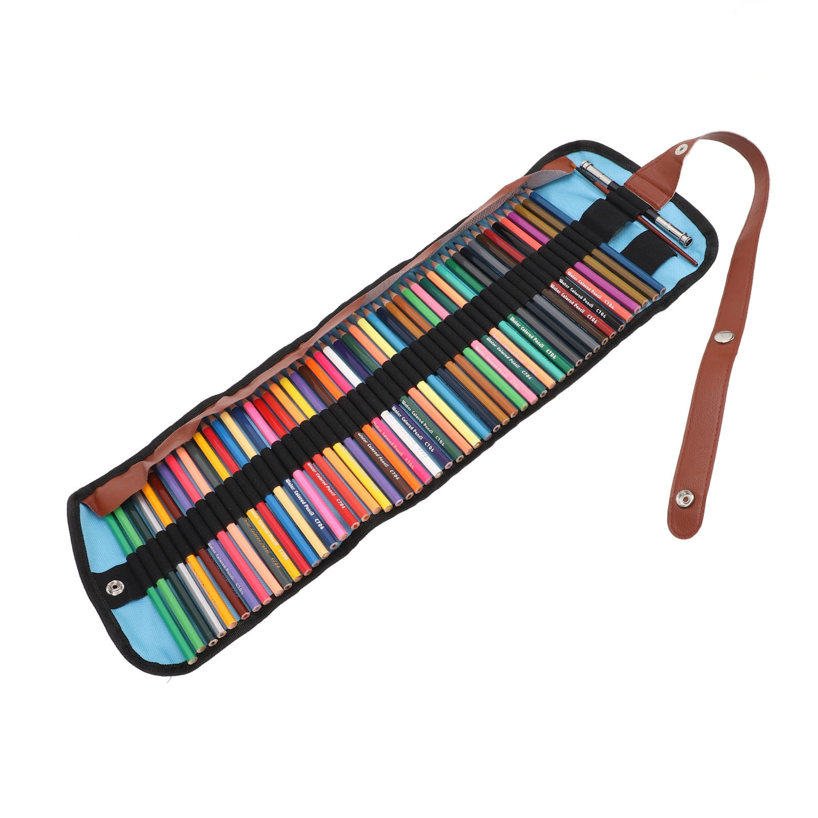 NFTIGB 50 Colors Water Soluble Colored Pencils Set, Artist Drawing Pencils with Canvas Roll Pouch, Watercolor Brush, Sharpener for Sketching, Adult Coloring & Kids (8.27 in / 21 cm)