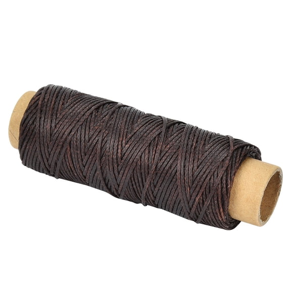NFTIGB 50 Meters / 164.04 Feet 150D/16 Leather Crafts Flat Sewing Thread, Hand Stitching Waxed Thread 0.8mm / 0.03 inches for Leather Bags and Wallets (Deep Brown)