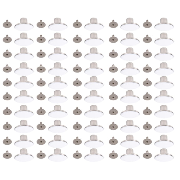 NFTIGB 50 Sets Pants Button Pins 17mm Stainless Steel White Buttons with Screws[cite: 1]