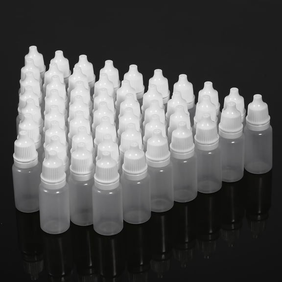 NFTIGB 50PCS 10ml Empty Plastic Squeezable Dropper Bottles for Eye Liquid Container (0.34 fl oz / 10ml) - Leakproof PE Material with Anti-theft Cap for Precise Dispensing