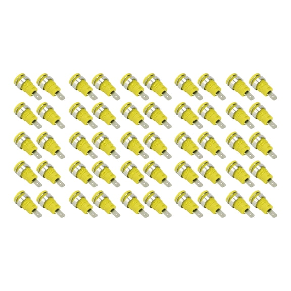NFTIGB 50Pcs Yellow Banana Socket 4mm High Current Discharge Long Service Life Electrical Test Accessories