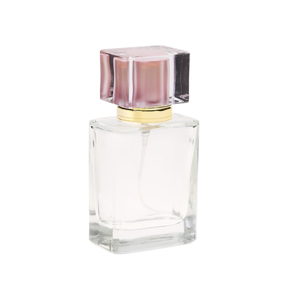 NFTIGB 50ml Refillable Glass Perfume Bottle Pink Elegant Metal Mist Pump Atomizer Travel Size 1.7 oz / 50 ml