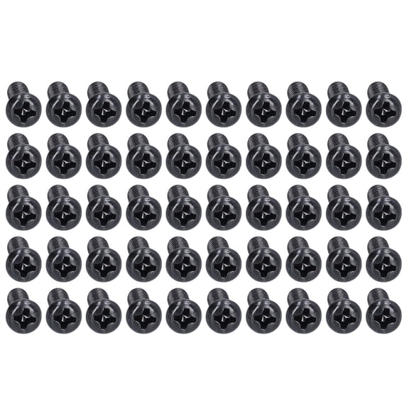 NFTIGB 50pcs DIN 7985 Steel Pan Head Machine Screw Fully Threaded Black Zinc Plated Fastener for Hardware Repairs M4x10 / 4mm x 10mm Multi-purpose Parts