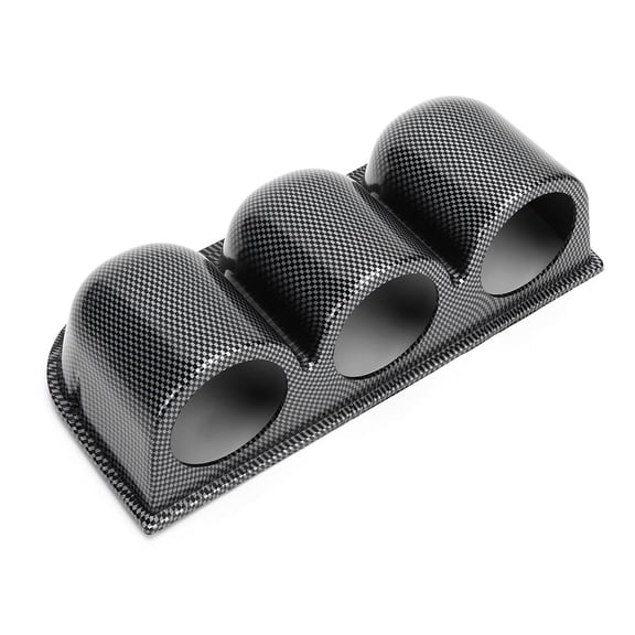 NFTIGB 52mm / 2 inches 3-Hole Triple Gauge Mount Holder Carbon Fiber Style Auto Car Dash Meter Pod Dash Panel Shell for Vehicle Modification Replacement