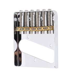 NFTIGB 54mm / 2.12in Guitar Bridge with Brass Barrel Saddles, 6 String Metal Electric Guitar Bridge Replacement Parts for Telecaster Style Guitars, Includes Wrench & 4 Screws, Zinc Alloy and Iron