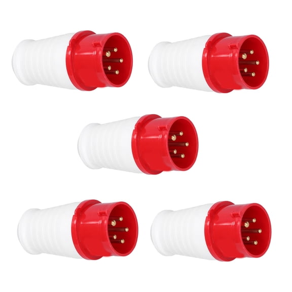 NFTIGB 5PCS ZNG-015 Industrial Connector Plug 5 Pin 16A 380V-415V IP44 (12.6 inches / 32 cm)