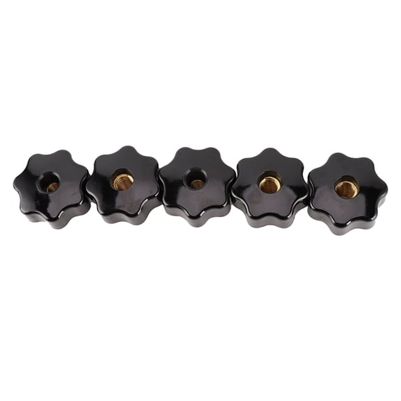NFTIGB 5Pcs Female Thread Clamping Knob Industrial Equipment 7 Star Through Hole Nuts CM12x50 / 12mm Hardware Hand Grip Twist Knob, Assorted Machine Tools Parts (0.5 inches / 12 mm Diameter)