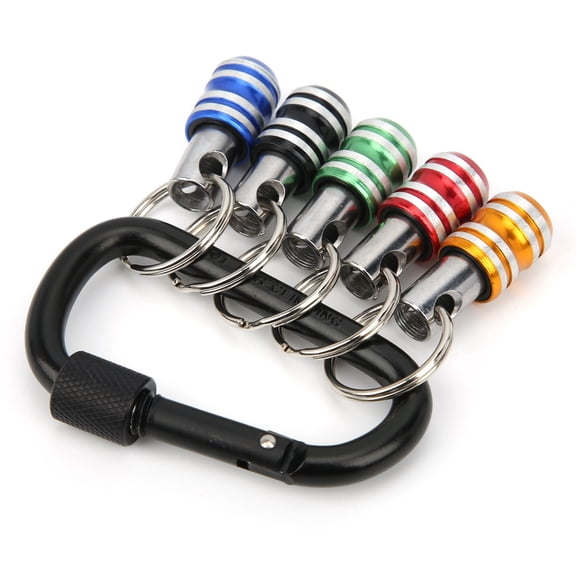 NFTIGB 5Pcs Keychain Screwdriver Bit Holders Heavy-Duty 1/4 Inch Aluminum Alloy Hex Shank Quick Release Tool Organizer Set (5 Pieces / 1/4 in)