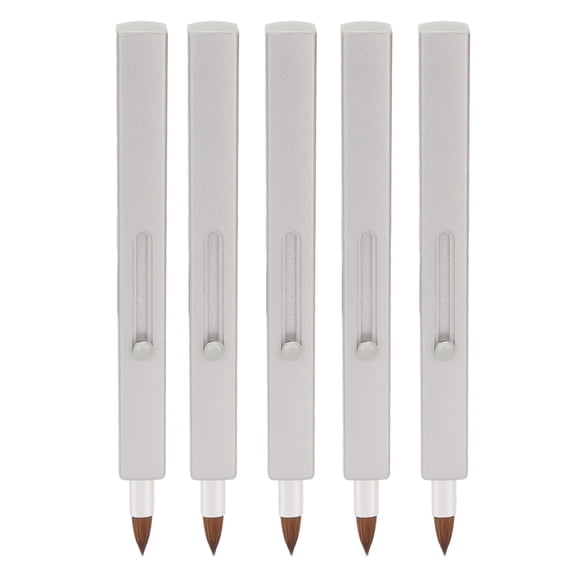 NFTIGB 5Pcs Lip Brush Retractable Portable Multipurpose Single Ended Nylon Lip Makeup Brush Grey Shell For Precise Application Everyday Beauty Tool Essential 5.12 inches / 13 cm[cite: 1]