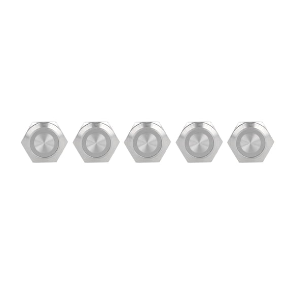 NFTIGB 5Pcs Momentary Push Button Switch Metal Auto Reset Ultra Thin Waterproof with LED Indicator Light 25mm DC 3V to 6V Green Electrical Components 0.98 inches / 25 mm