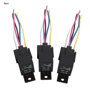 NFTIGB 5pcs 12V 30A/40A Automotive Relay 5-Pin SPDT with Harness Socket Socket Kit (6.3 inches / 16.0 cm)[cite: 1]