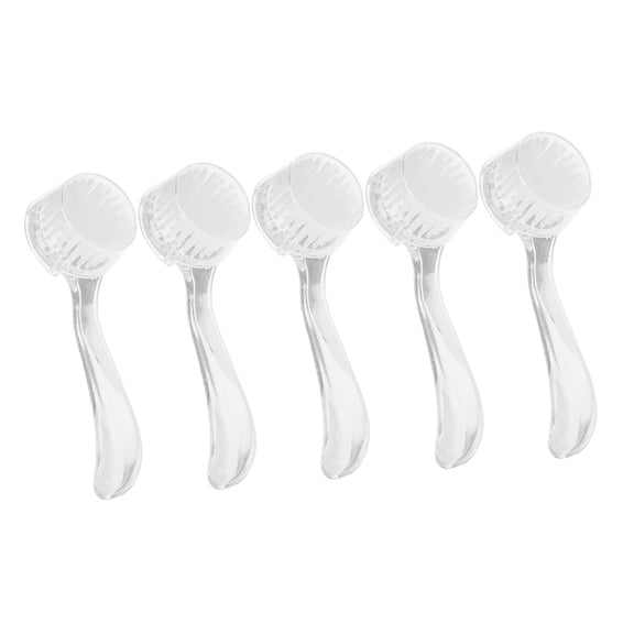 NFTIGB 5pcs Soft Nail Dust Cleaning Brush Set, Nail Art Powder Removal Brushes, Manicure DIY Tool Kit, White, 5.12 inches / 13 cm