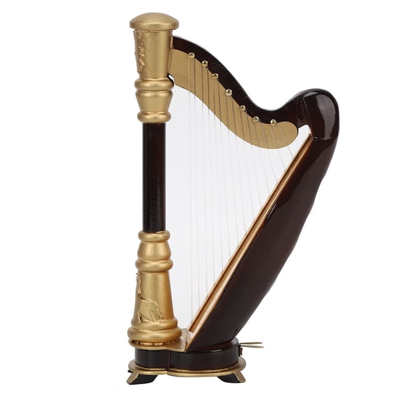NFTIGB 6.3 Inches / 16 CM Wooden Miniature Harp Model, Mini Musical Instrument Replica, Elegant Desktop Decoration and Collectible Ornament Gift for Music Lovers