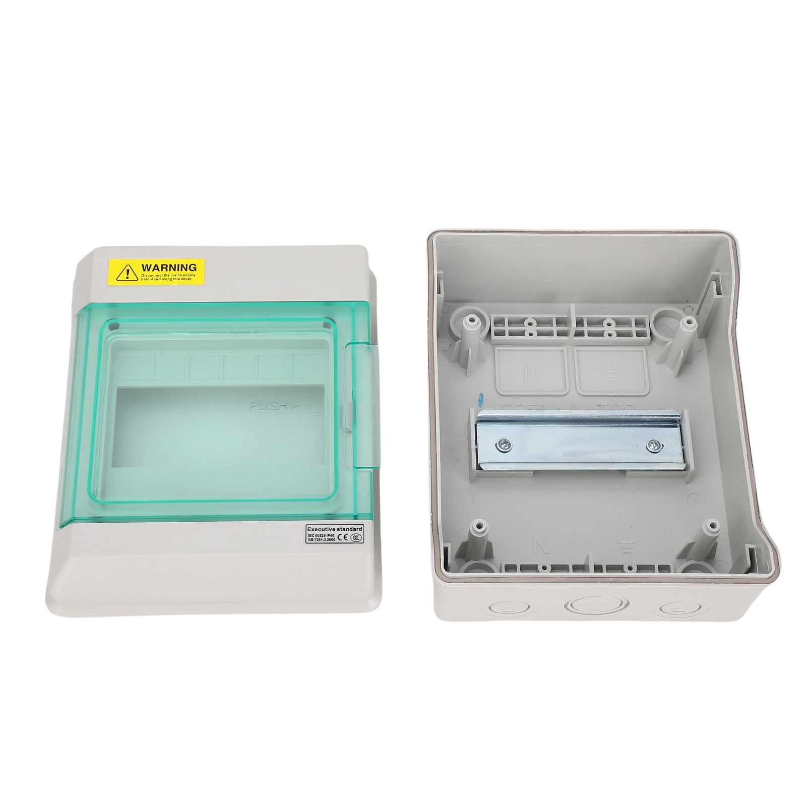 NFTIGB 6 Way Distribution Box IP66 Water Proof DIN Rail Outdoor Circuit Breaker Enclosure Power Junction (7.87 in / 200 mm)