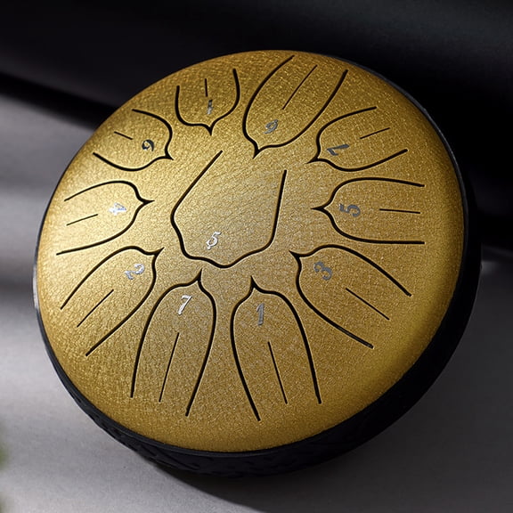 NFTIGB 6 inch / 15.24 cm 11-Tone Steel Tongue Drum D-Key Hand Pan Drums with Drumsticks Percussion Musical Instruments