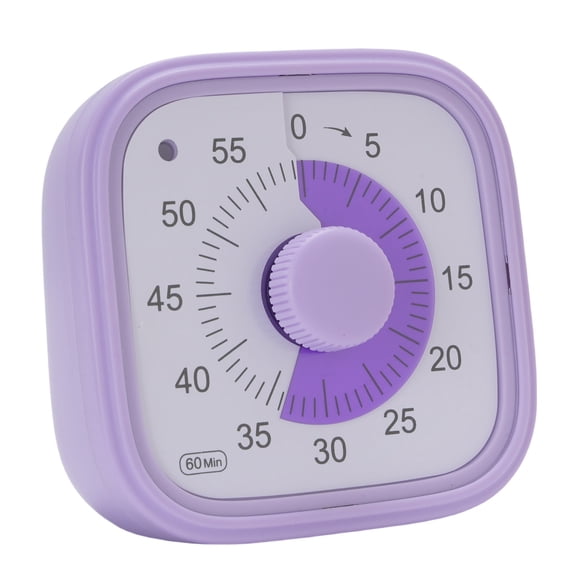 NFTIGB 60 Minute Visual Countdown Timer Multi Purpose Time Management Tool for Teaching Classroom Kitchen Digital Desk Clock (Purple, 3.1x3.2 inches / 80x81 mm)