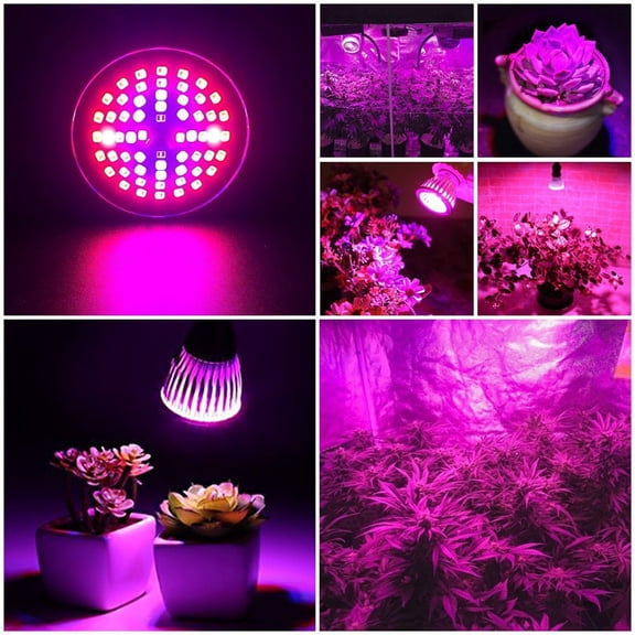 NFTIGB 60W 60LED Full Spectrum Plant Grow Light Bulb for Hydroponic Indoor Flower Cultivation 85-265V